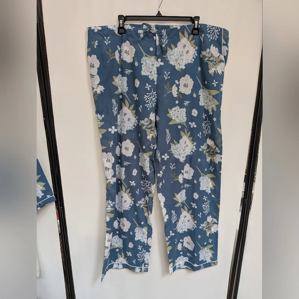 NWT Mahogany Blue Floral Camila Long Sleeve PJ Set 100% Cotton Size 2X - Picture 11 of 15